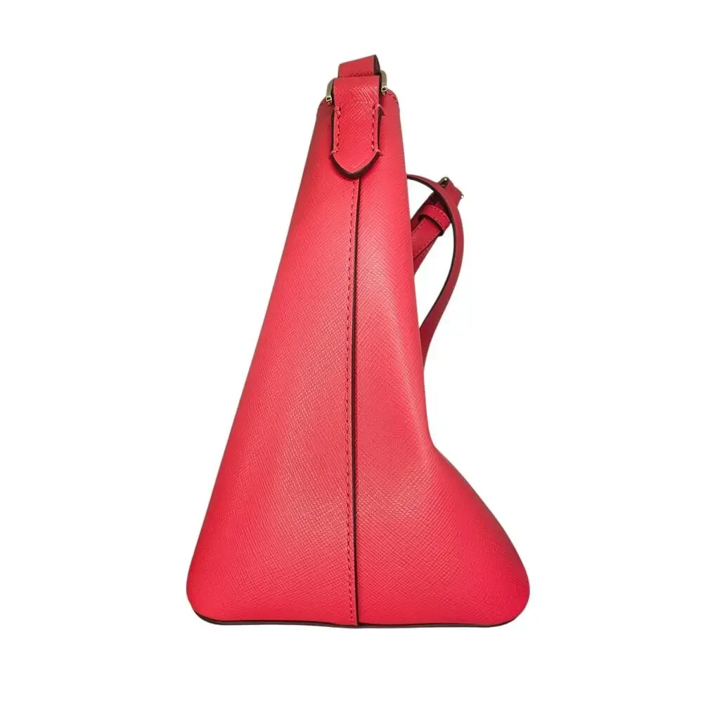 Kate Spade New York Marti Large Leather Bucket Crossbody Bag Coral Pink